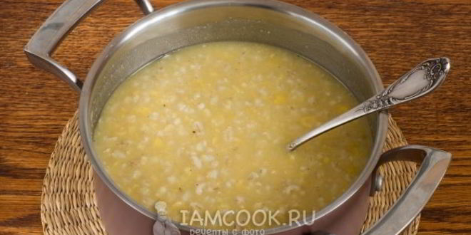 Рецепт гороховой каши с перловкой и сыром