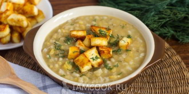 Рецепт гороховой каши с перловкой и сыром