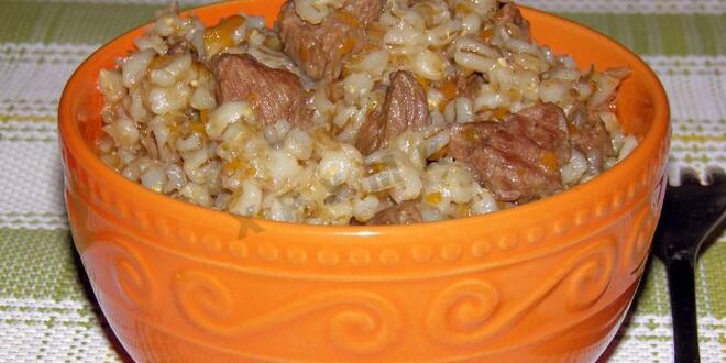 Рецепт перловой каши с мясом в мультиварке