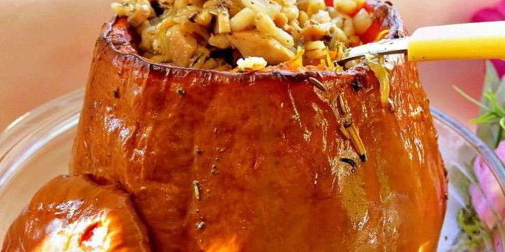 Как приготовить перловку с грибами в тыкве