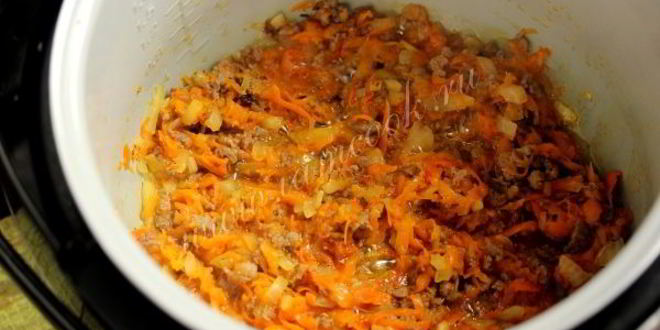 Рецепт пшенной каши с фаршем и тыквой в мультиварке