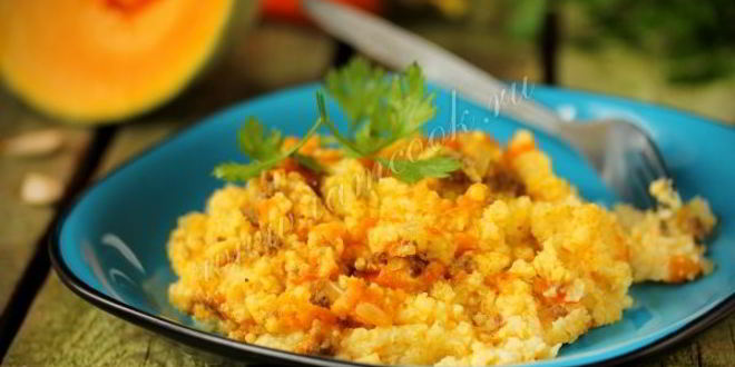 Рецепт пшенной каши с фаршем и тыквой в мультиварке