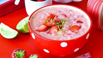 Рецепт Кокосовой рисовой каши с клубникой