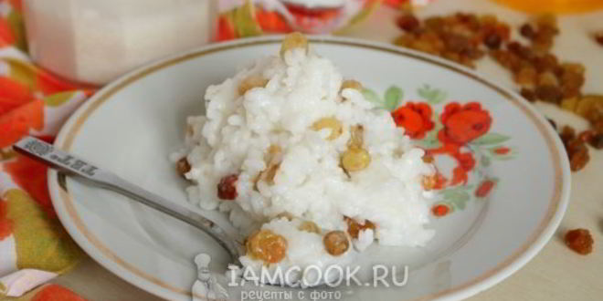 Рецепт рисовой каши на воде с изюмом