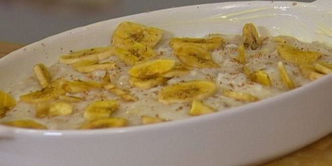 Рецепт рисовой каши с бананами и мускатным орехом