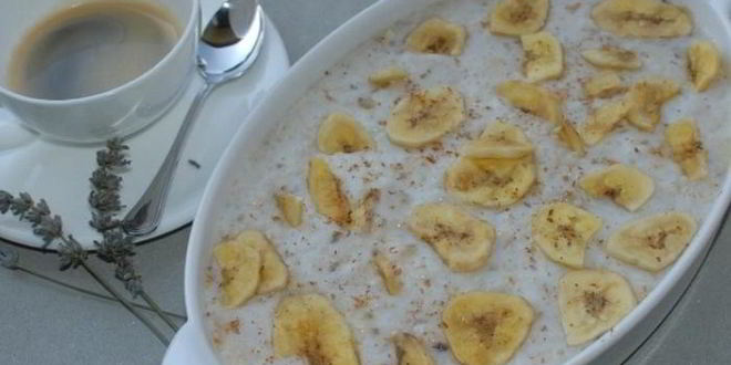 Рецепт рисовой каши с бананами и мускатным орехом