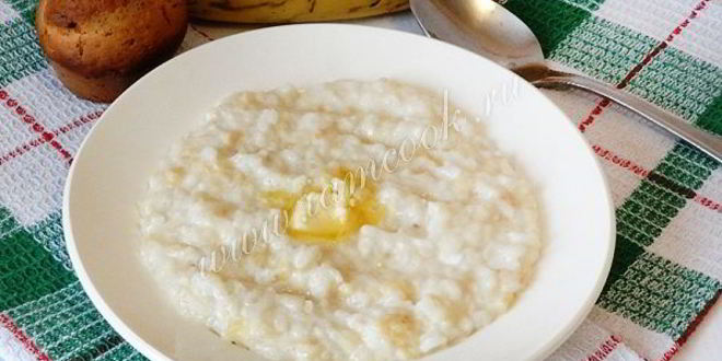Рецепт рисовой каши с бананом