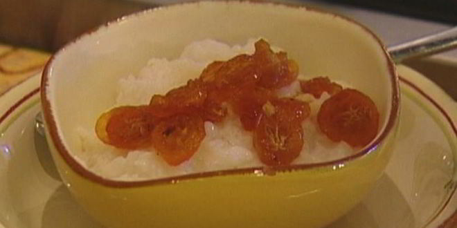 Рецепт рисовой каши с карамелизированным кумкватом