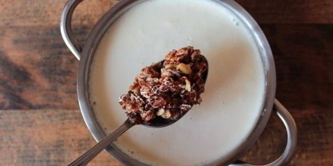 Рецепт сливочной каши с корицей и хрустящими отрубями
