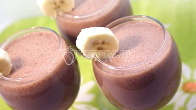 Рецепт Бананова-шоколадного коктейль