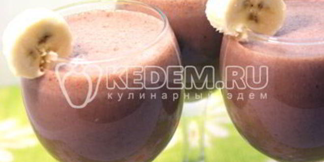 Рецепт бананова-шоколадного коктейль