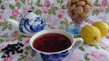 Рецепт Чая из черной смородины с мятой
