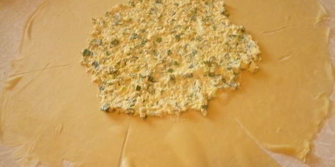 Рецепт плациндов с творогом и зеленью