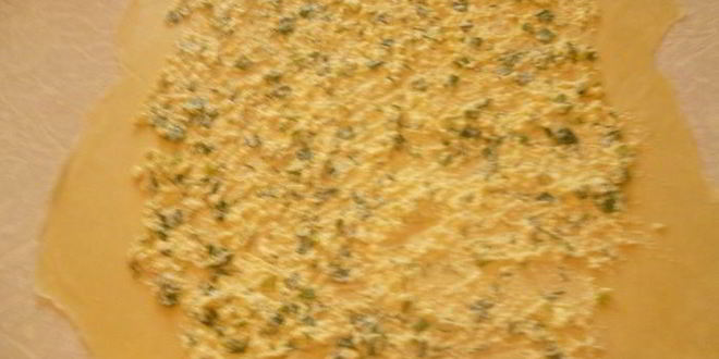 Рецепт плациндов с творогом и зеленью