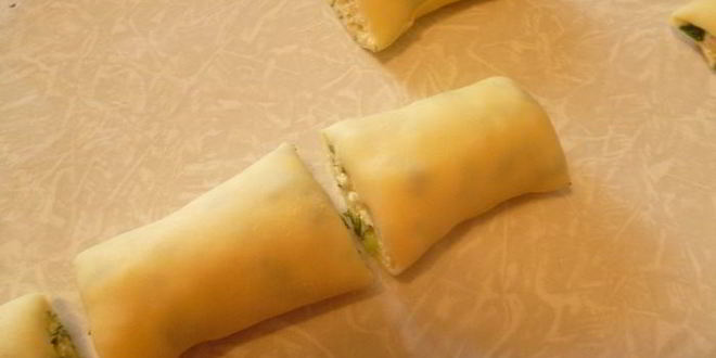 Рецепт плациндов с творогом и зеленью