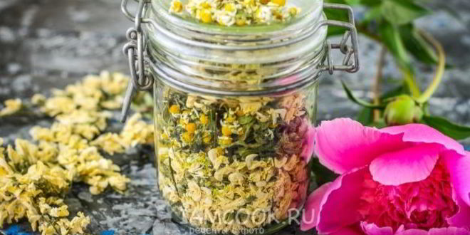Рецепт цветочного чая с ромашкой, акацией и мятой