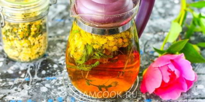 Рецепт цветочного чая с ромашкой, акацией и мятой