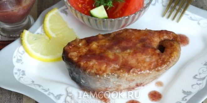 Рецепт кеты в ароматном соусе глинтвейн