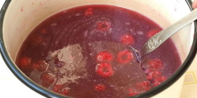 Рецепт малинового киселя с мятой
