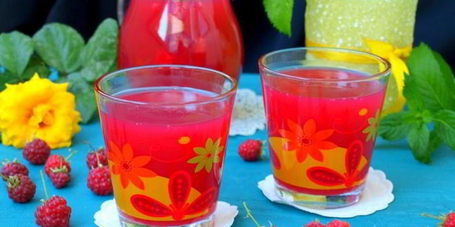 Рецепт малинового киселя с мятой