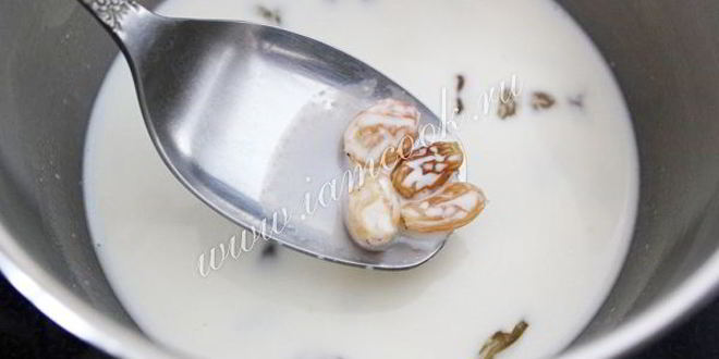 Рецепт молочного киселя с изюмом