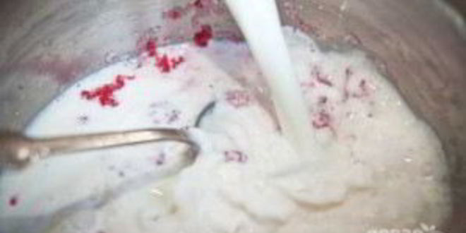 Рецепт молочного киселя с малиной