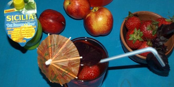 Рецепт клубничного лимонада с базиликом