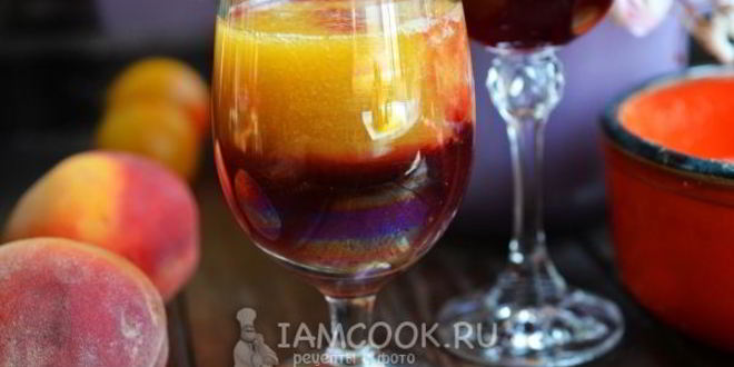 Рецепт персикового коктейля с красным вином