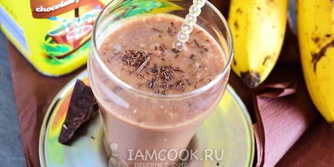 Рецепт шоколадного смузи с бананом и кокосовым молоком