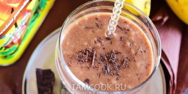 Рецепт шоколадного смузи с бананом и кокосовым молоком