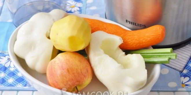 Рецепт сока из свежих овощей с яблоком