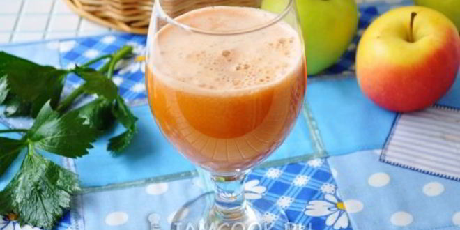 Рецепт сока из свежих овощей с яблоком