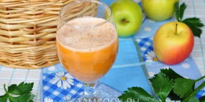Рецепт сока из свежих овощей с яблоком