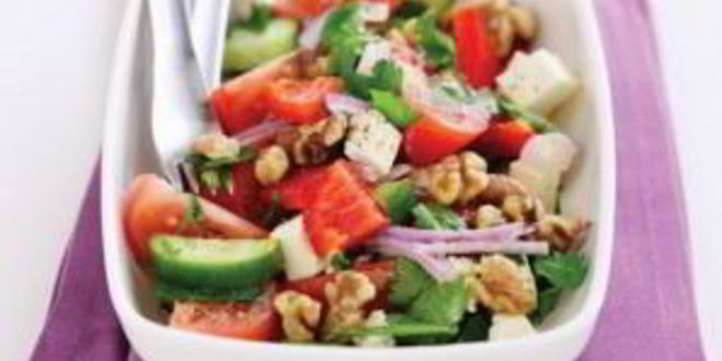 Рецепт греческого салата с орехами