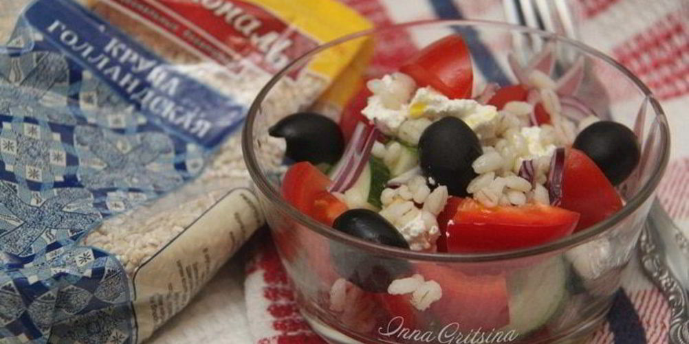 Как приготовить греческий салат с перловкой