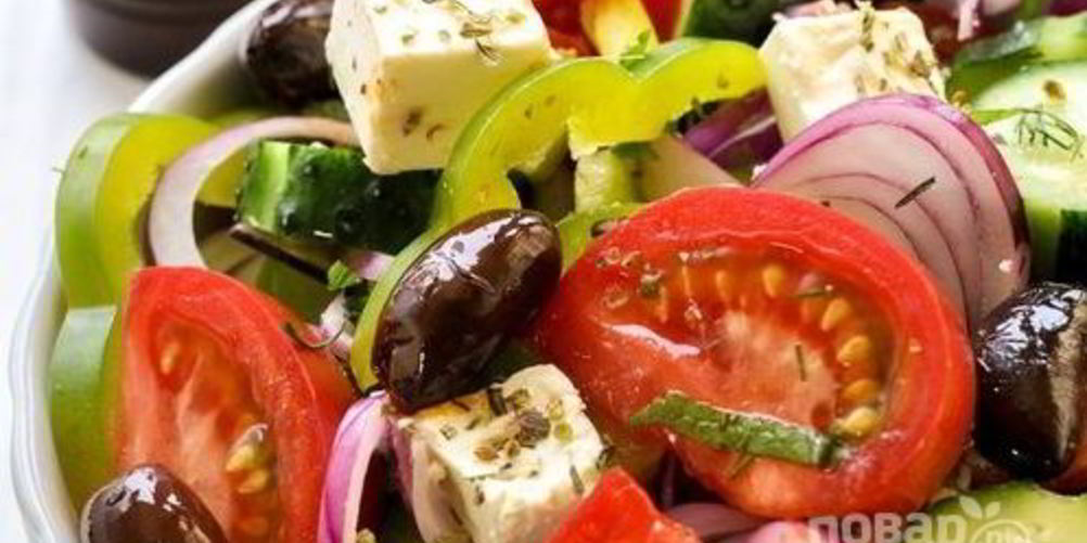 Как приготовить салат греческий классический простой