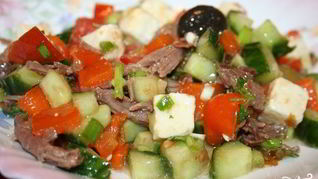 Рецепт Салата греческого с мясом