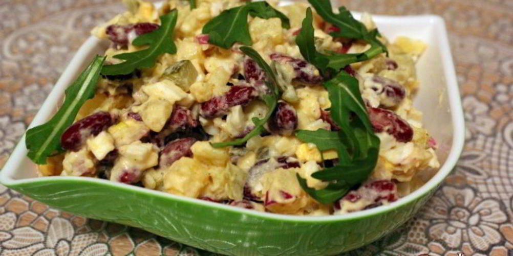 Как приготовить картофельный салат с красной фасолью