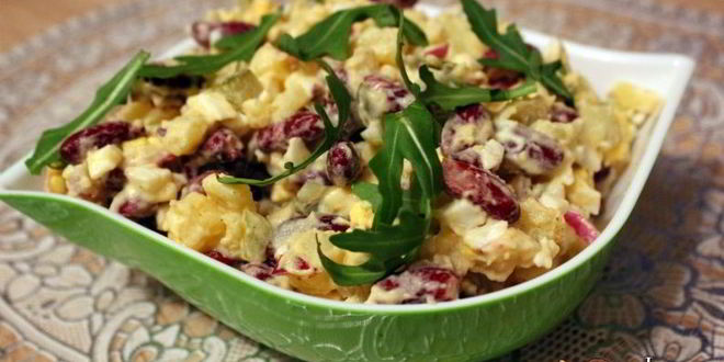 Рецепт картофельного салата с красной фасолью