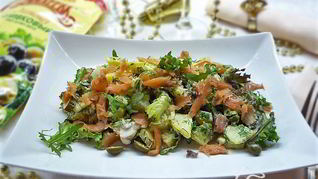 Рецепт Картофельного салата с красной рыбой