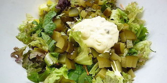 Рецепт картофельного салата с красной рыбой