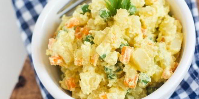 Рецепт картофельного салата с морковью и горошком