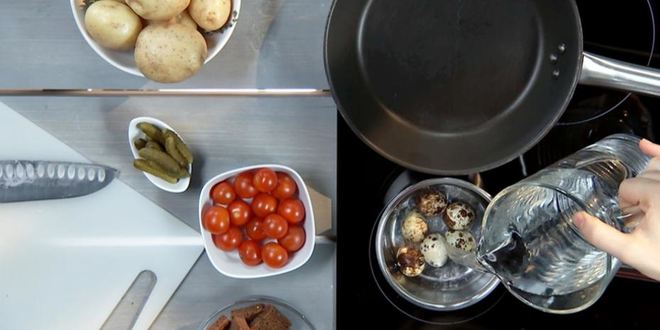 Рецепт новогоднего картофельного салата с говядиной