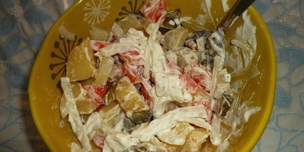 Как приготовить салат картофельный с огурцами