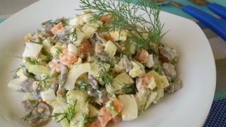 Рецепт Салата с картошкой и грибами