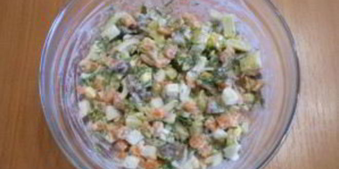 Рецепт салата с картошкой и грибами