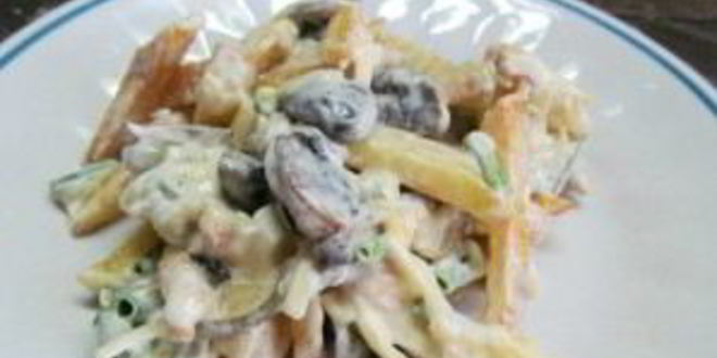 Рецепт салата с молодым картофелем и индейкой