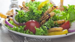 Рецепт Салата с жареной картошкой соломкой
