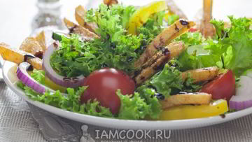 Рецепт Салата с жареной картошкой соломкой