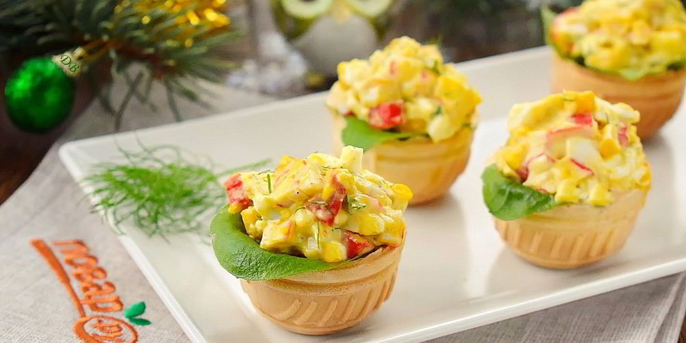 Как приготовить новогодний салат в тарталетках